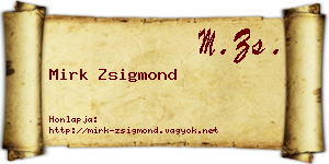 Mirk Zsigmond névjegykártya